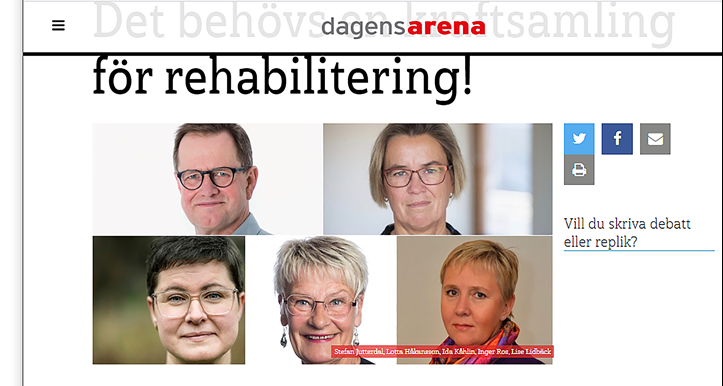 Debattörerna. Skärmdump från Dagens arena