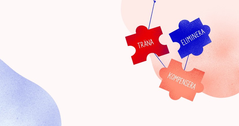 Person som tränar balans på en balansbräda. Foto.