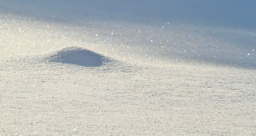 En bild på orörd snö. Foto.