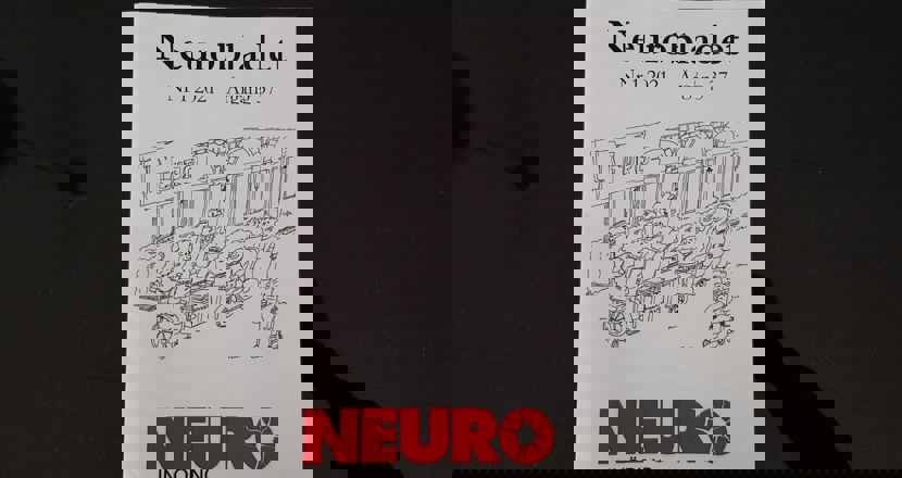 Foto på ett nummer av Neurobladet.