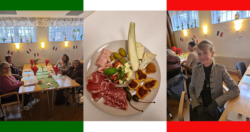 Potpurri av bilder på medlemmar i Neuro Stockholms lokal. Illustration