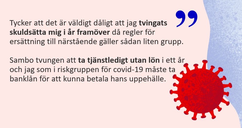 En skärmdump med citat från enkäten. Illustration.