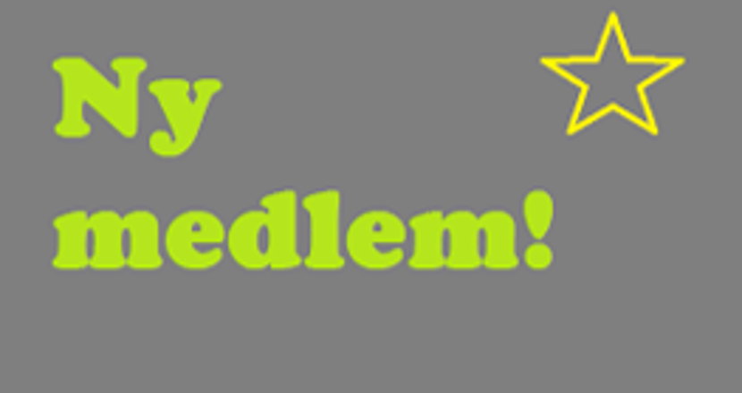 Texten Ny medlem!