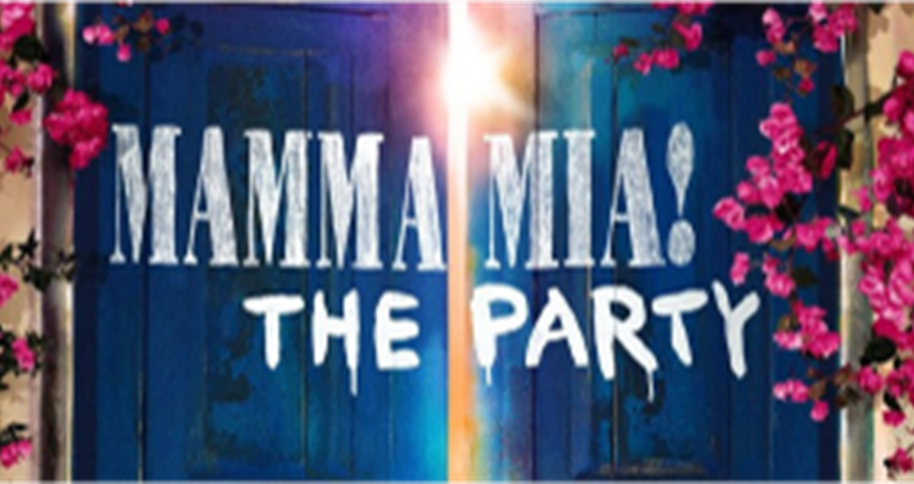 Skylt med texten Mamma Mia the party