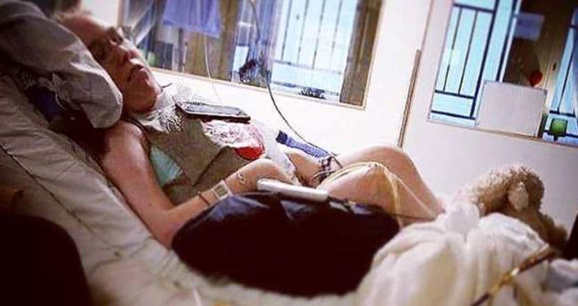 Emma i sin sjukhussäng