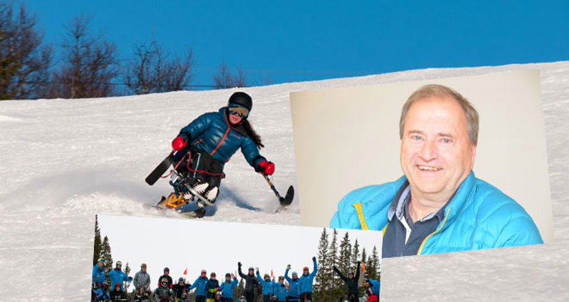 Fotomontage med sitski och porträtt på Anders.