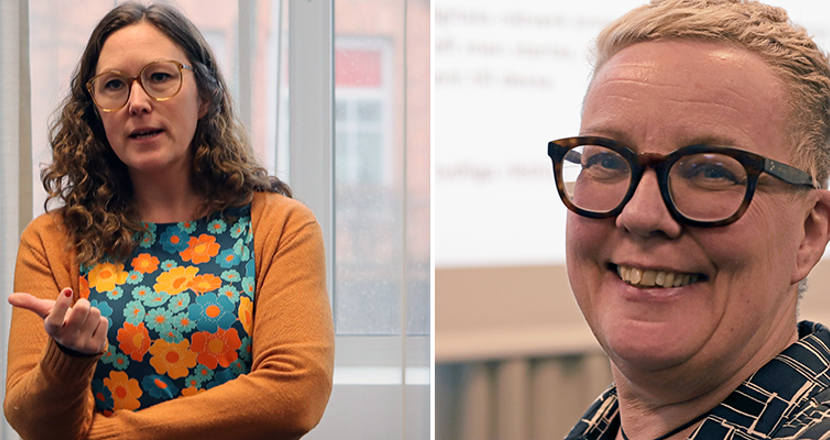 Angeli och Annika, två foton bredvid varandra. Foto.