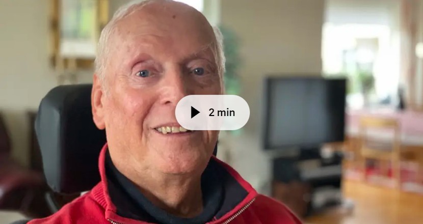 Claes-Göran i närbild. Skärmdump från tv-inslaget.