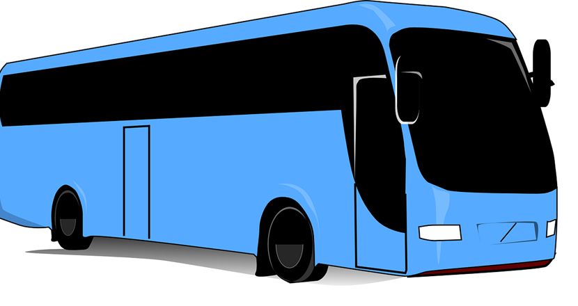 Stor blå buss