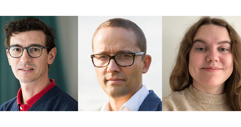 Tre porträttbilder. Fotokollage.