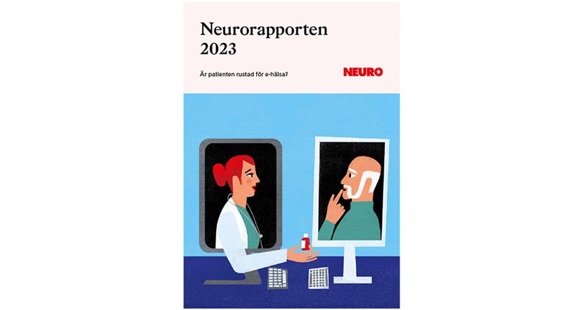 Framsidan på Neurorapporten 2023. Illustration.
