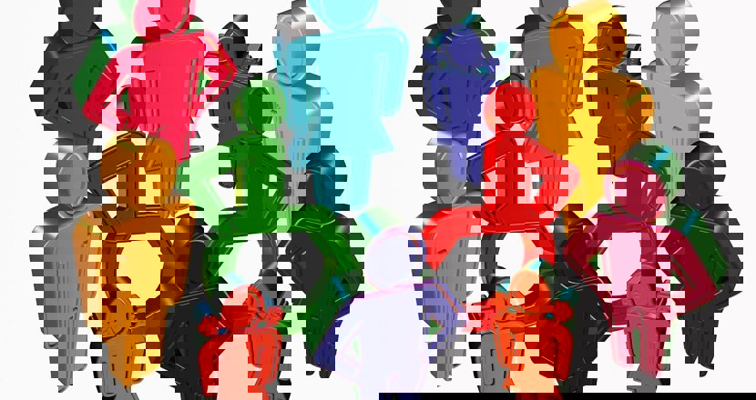 Figurer som sitter runt ett bord.