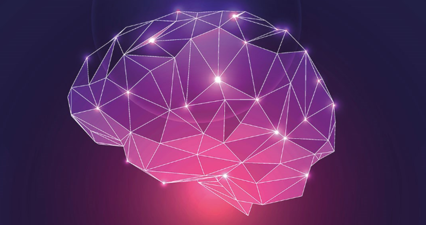 En färglagd illustration på hjärnan