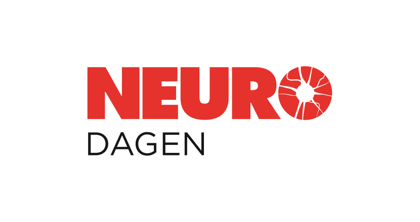 Texten Neurodagen med Neuro i rött över dagen i svart. Logga.
