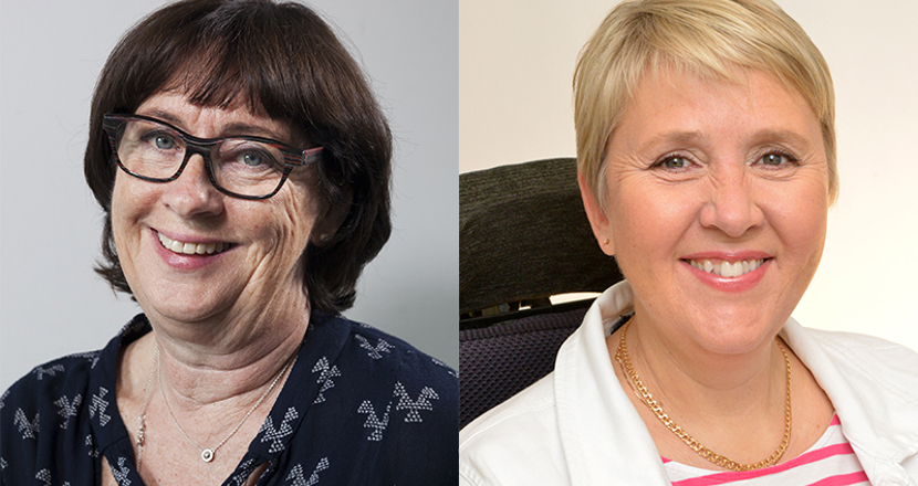 Porträttfoto på Carina Peterson, Strokeförbundet och Lise Lidbäck, Neuroförbundet.