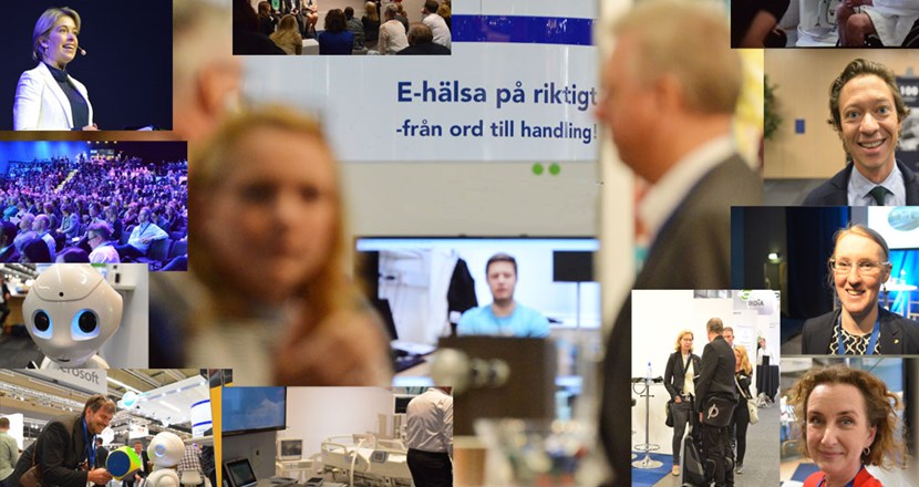 Mingelbild collage med personerna som är intervjuade i Neuropodden under Vitaliskonferensen om eHälsa på riktigt 2018