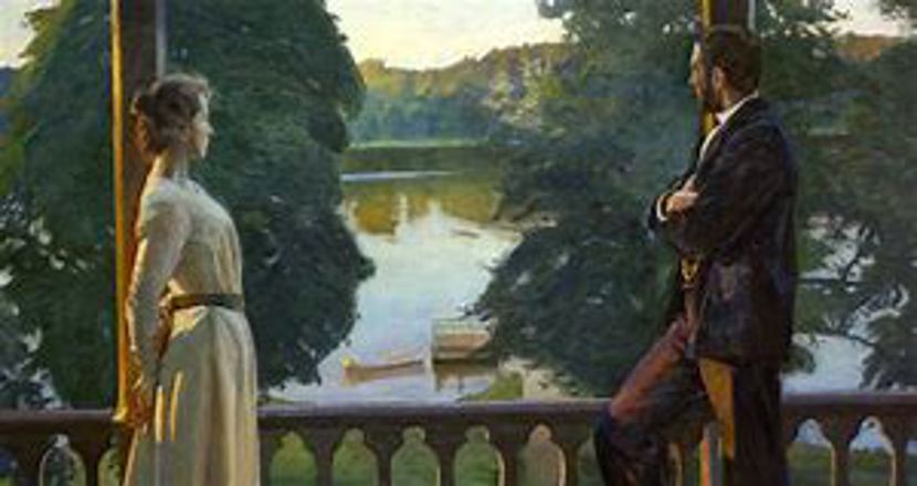 Bild på Nordisk sommarkväll, målad av Richard Berg 1899-1900.