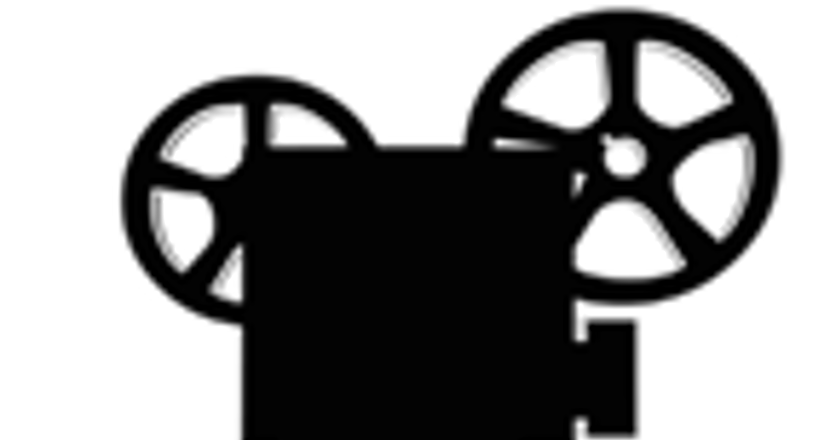 En tecknad svart filmprojektor. Bild.