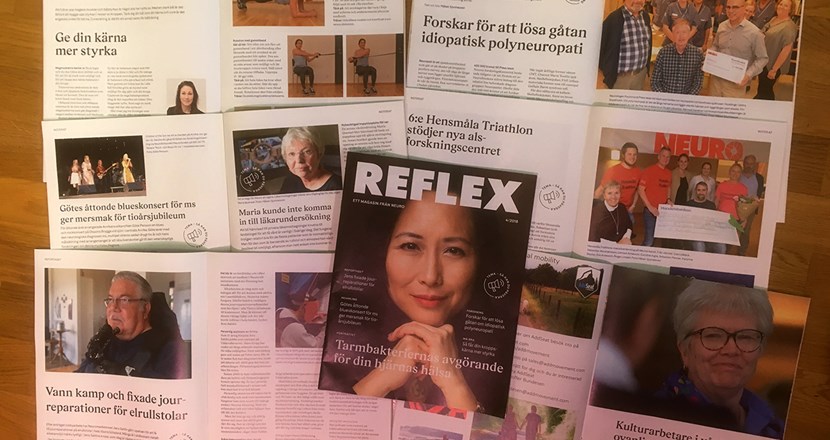 Bild på olika exempel på artiklar i Reflex Magasin nr 4 2018
