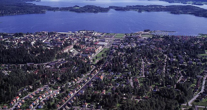 Flygbild över Arvika