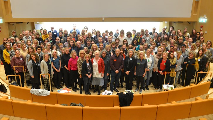 gruppbild alsnätverksmötet 2019 hölls på Nya Karolinska sjukhuset Stockholm. Foto: Håkan Sjunnesson