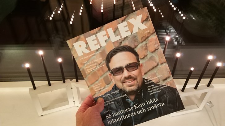 Kent Revedal på omslaget av Neuros medlemstidning Reflex Magasin nr 4 2019