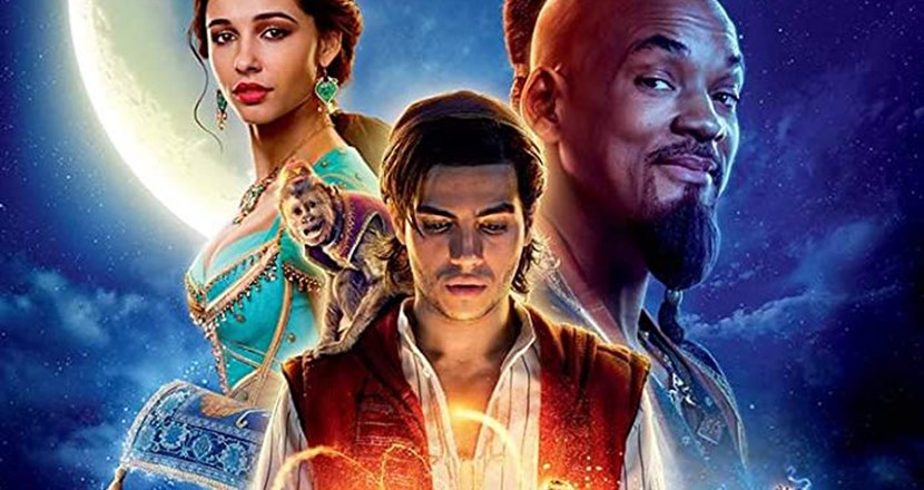 Filmposter från filmen Aladdin. Illustration. 