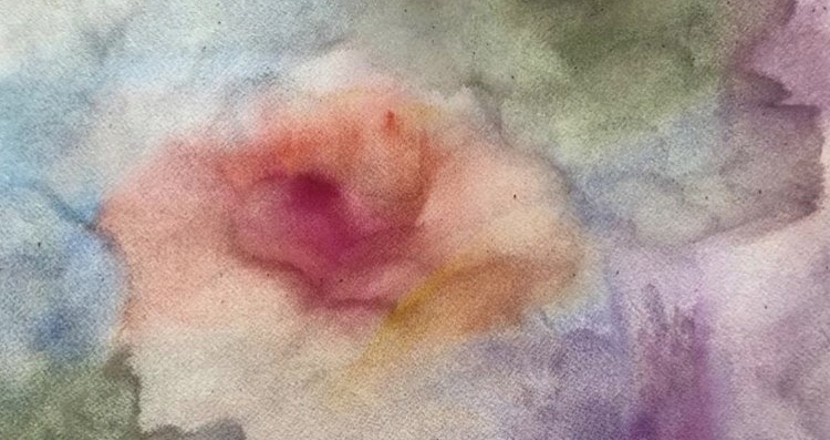 Abstrakt blommönster. Akvarell. 