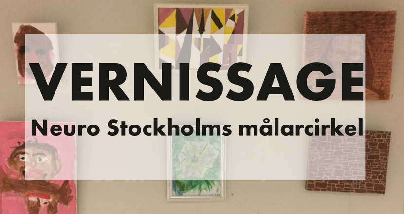 Skylt -Vernissage Neuro Stockholms målarcirkel. Illustration. 