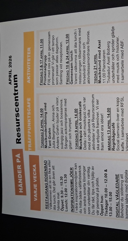 Ett ark med text. Foto.