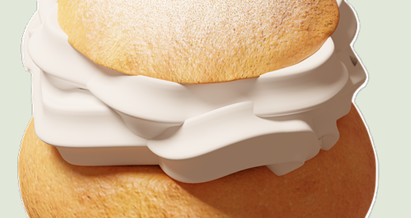 Klassisk semla med vispgrädde